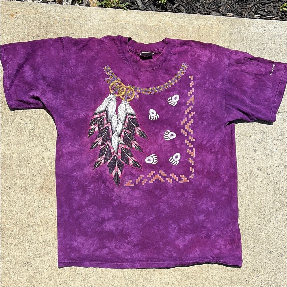 Vintage Purple Feather Graphic Tee